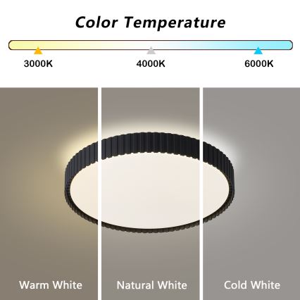 Brilagi - ORINO LED Dimmable Ceiling Light LED/54W/230V 3000-6000K Black dia. 43 cm + remote control