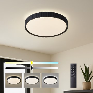 Brilagi - ORINO LED Dimmable Ceiling Light LED/54W/230V 3000-6000K Black dia. 43 cm + remote control