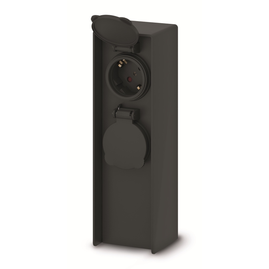 Brilagi - Outdoor 2-socket power pedestal 230V IP44 SCHUKO