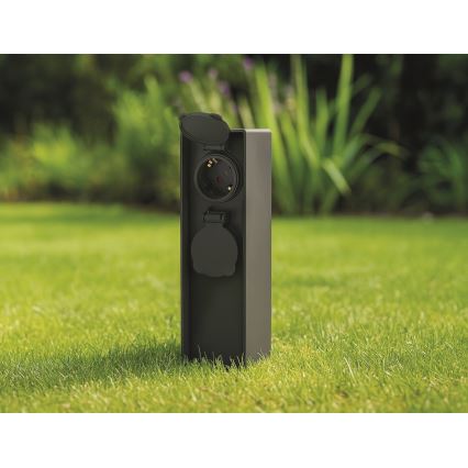 Brilagi - Outdoor 2-socket power pedestal 230V IP44 SCHUKO