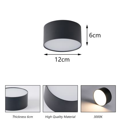BRILAGI - Outdoor ceiling light FORIS LED/14W/230V Ø 12 cm black IP44