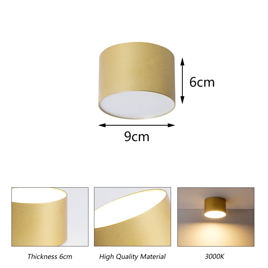BRILAGI - Outdoor ceiling light FORIS LED/9W/230V Ø 9 cm gold IP44