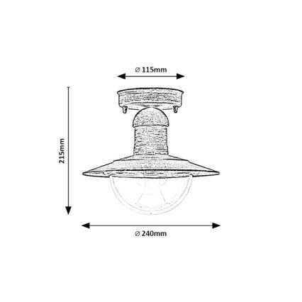 Brilagi - Outdoor Ceiling Light MOLDE 1xE27/60W IP44 Bronze with Patina