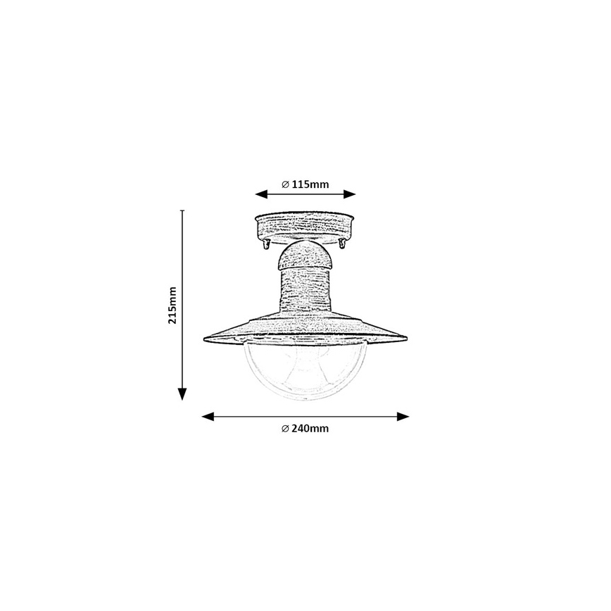 Brilagi - Outdoor Ceiling Light MOLDE 1xE27/60W IP44 Bronze with Patina