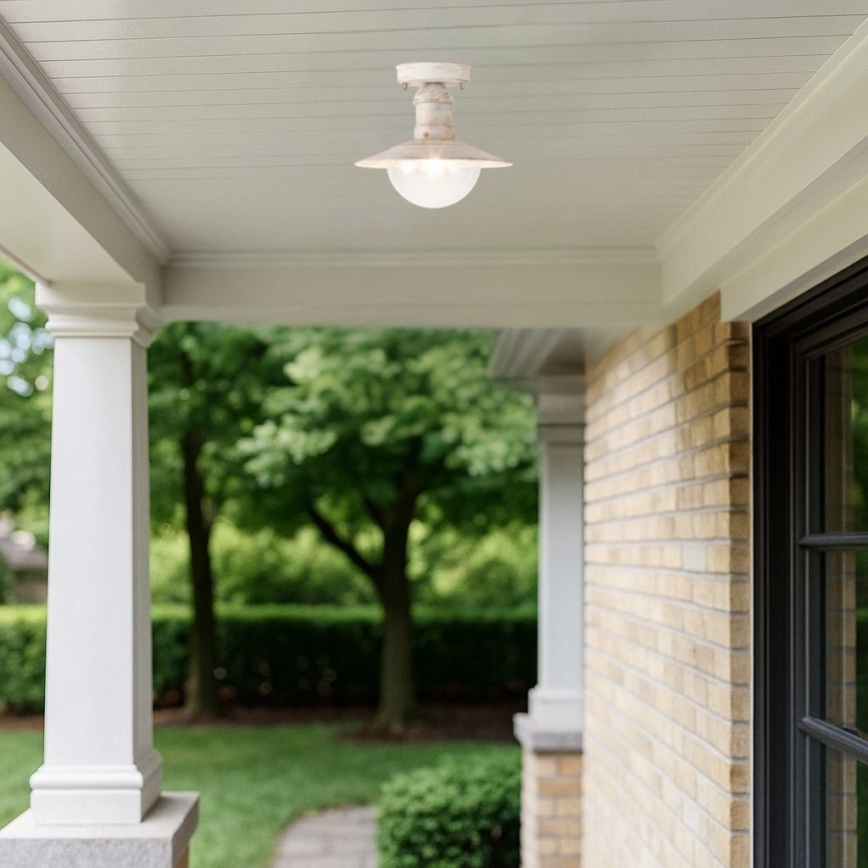 Brilagi - Outdoor ceiling light MOLDE 1xE27/60W IP44 white/patina