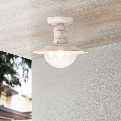 Brilagi - Outdoor ceiling light MOLDE 1xE27/60W IP44 white/patina