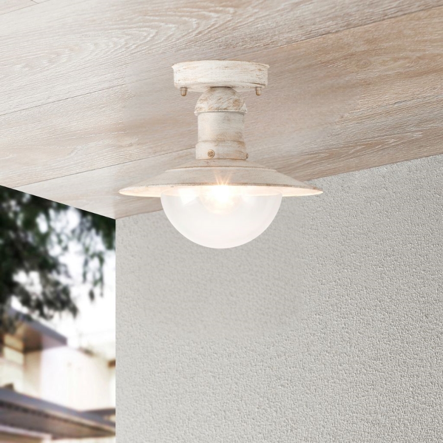 Brilagi - Outdoor ceiling light MOLDE 1xE27/60W IP44 white/patina