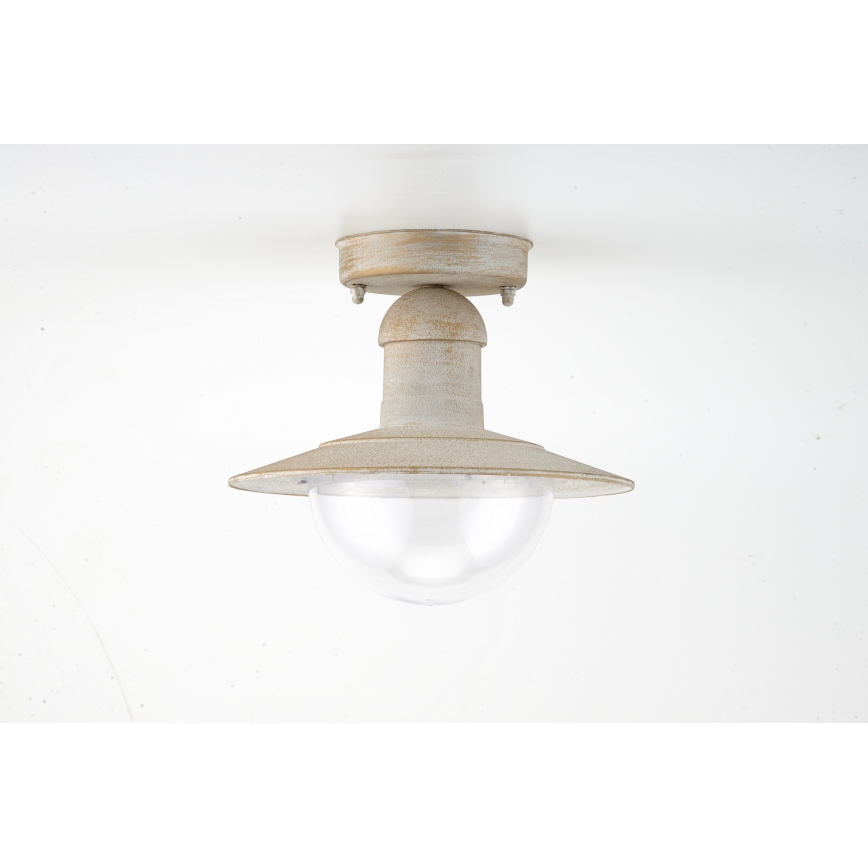 Brilagi - Outdoor ceiling light MOLDE 1xE27/60W IP44 white/patina