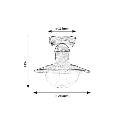 Brilagi - Outdoor ceiling light MOLDE 1xE27/60W IP44 white/patina