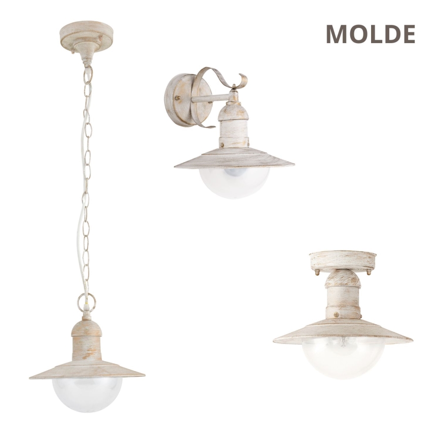 Brilagi - Outdoor ceiling light MOLDE 1xE27/60W IP44 white/patina