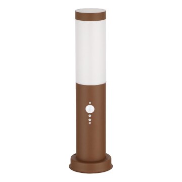 Brilagi - Outdoor Lamp with Sensor, 1x E27 / 15W / 230V, 40 cm, IP44, Brown
