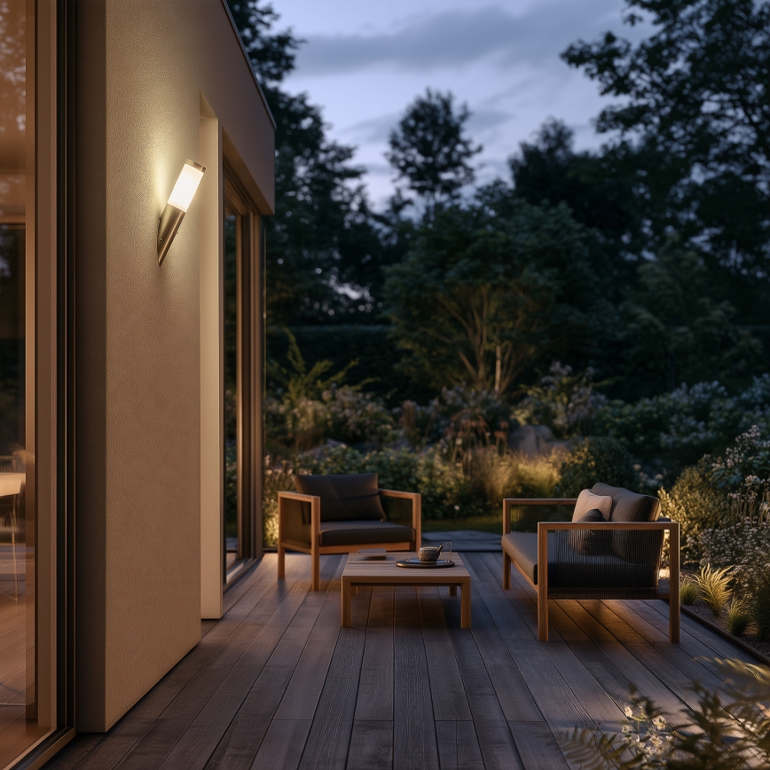 BRILAGI - ELIA outdoor wall light with sensor 1xE27/20W/230V IP44 matte chrome