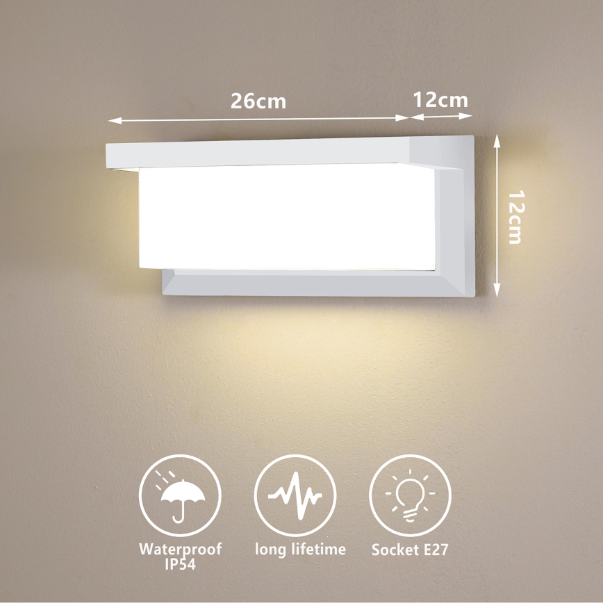 Brilagi - Outdoor wall light BRICKY 1xE27/60W/230V white IP54