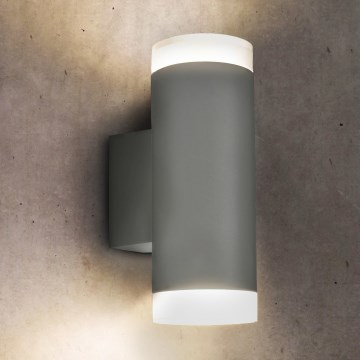 Brilagi - Outdoor wall light MATERA 2xGU10/30W/230V grey IP54