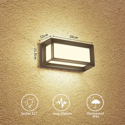 Brilagi - Outdoor Wall Light PARKER 1xE27/60W/230V Anthracite IP44