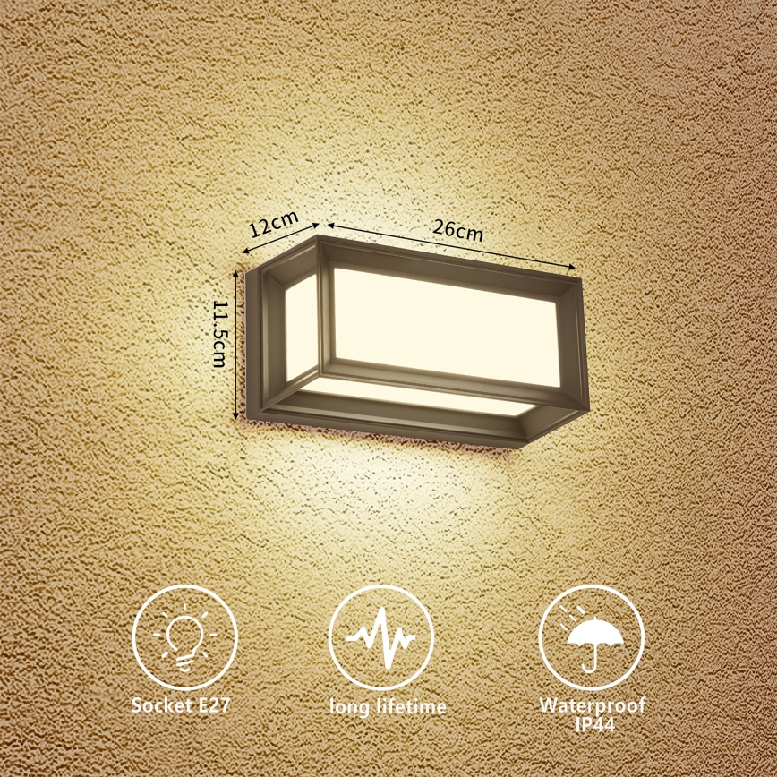 Brilagi - Outdoor Wall Light PARKER 1xE27/60W/230V Anthracite IP44