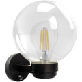 Brilagi - Outdoor wall-mounted light with motion sensor HARBOR 1xE27/40W/230V IP33 black/clear
