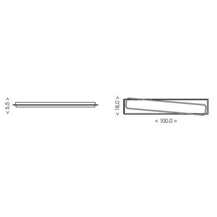 Brilagi - OUTLINE Dimmable LED Ceiling Light LED/90W/230V 3000-6000K 18x100 cm white/black + remote control