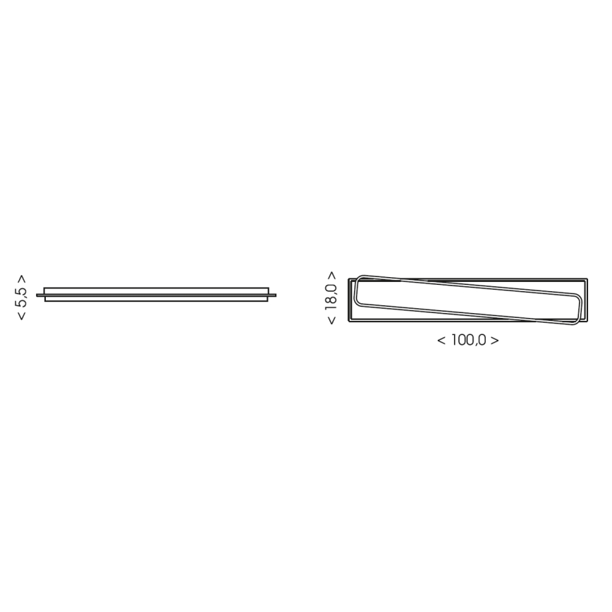 Brilagi - OUTLINE Dimmable LED Ceiling Light LED/90W/230V 3000-6000K 18x100 cm white/black + remote control