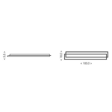 Brilagi - OUTLINE Dimmable LED ceiling light LED/90W/230V 3000-6000K 18x100 cm white/black + remote control