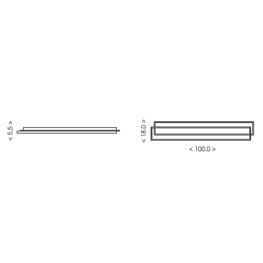 Brilagi - OUTLINE Dimmable LED ceiling light LED/90W/230V 3000-6000K 18x100 cm white/black + remote control