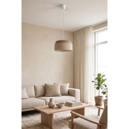 Brilagi - PADOVA Cable Pendant Light 1xE27/60W/230V Ø 40 cm Beige