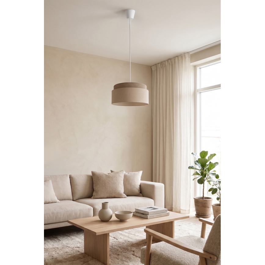 Brilagi - PADOVA Cable Pendant Light 1xE27/60W/230V Ø 40 cm Beige