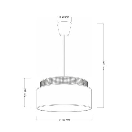Brilagi - PADOVA cable-suspended pendant lamp 1x E27/60W/230V Ø 40 cm, cream