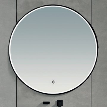 Brilagi - PALANZO LED Bathroom Mirror LED/19W/230V Ø 60 cm Black IP44 CRI 90 Dimmable + CCT