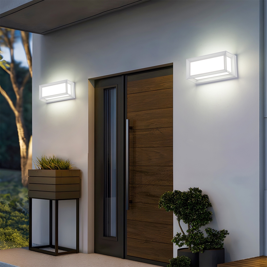 Brilagi - PARKER LED/12W/230V Outdoor Wall Light White IP44