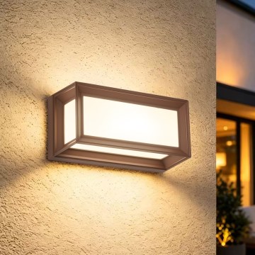 Brilagi - PARKER LED Outdoor Wall Light 12W/230V, 3000/4500/6000K, Brown, IP44