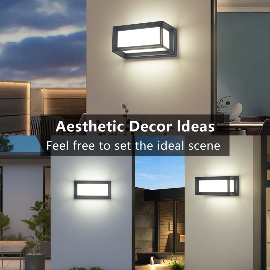 Brilagi - PARKER LED Outdoor Wall Light 12W/230V 3000/4500/6000K anthracite IP44
