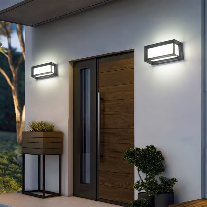 Brilagi - PARKER LED Outdoor Wall Light 12W/230V 3000/4500/6000K anthracite IP44