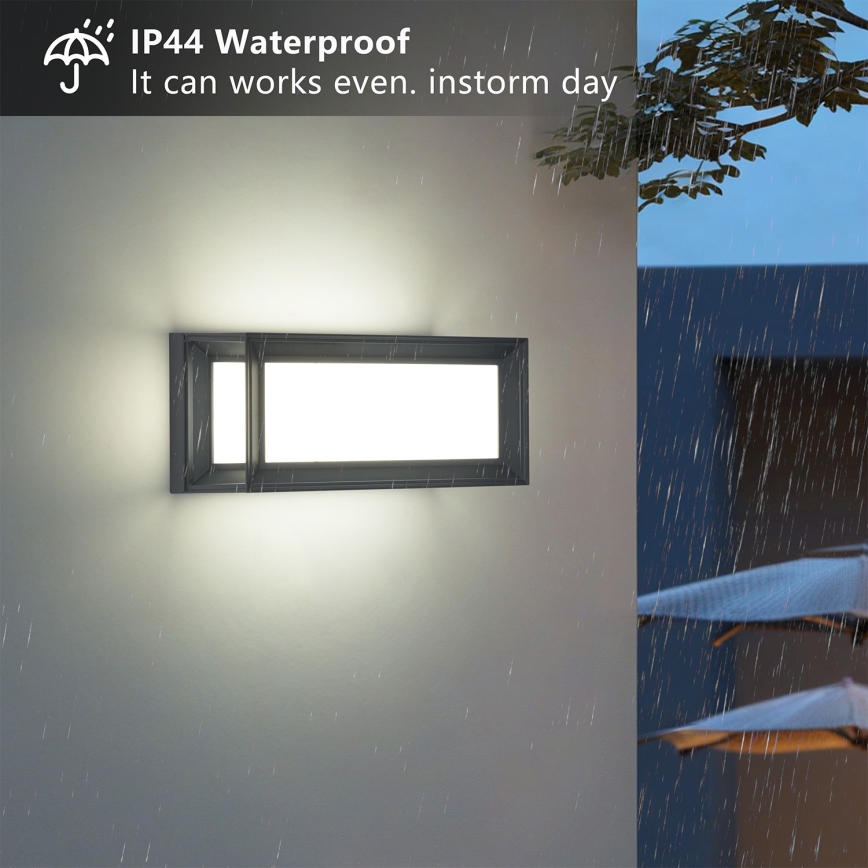 Brilagi - PARKER LED Outdoor Wall Light 12W/230V 3000/4500/6000K anthracite IP44