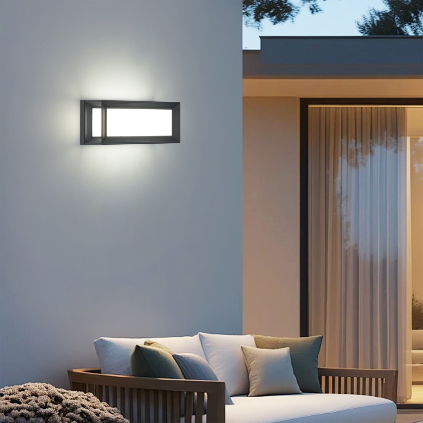Brilagi - PARKER LED Outdoor Wall Light 12W/230V 3000/4500/6000K anthracite IP44