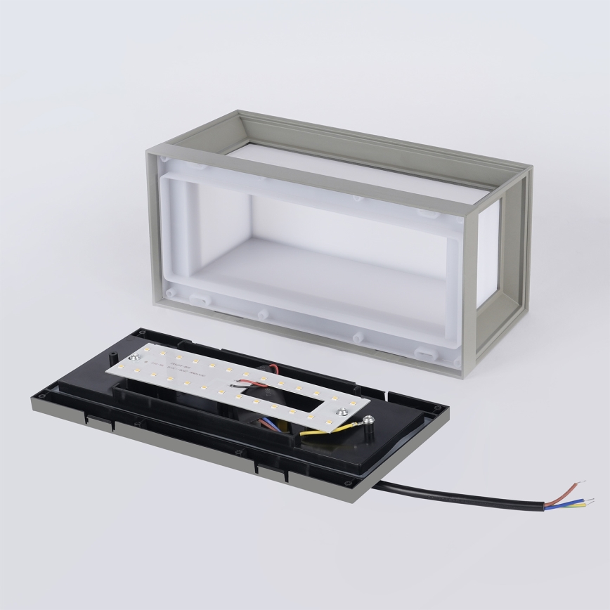 Brilagi - LED Outdoor Wall Light PARKER LED/12W/230V 3000/4500/6000K grey IP44