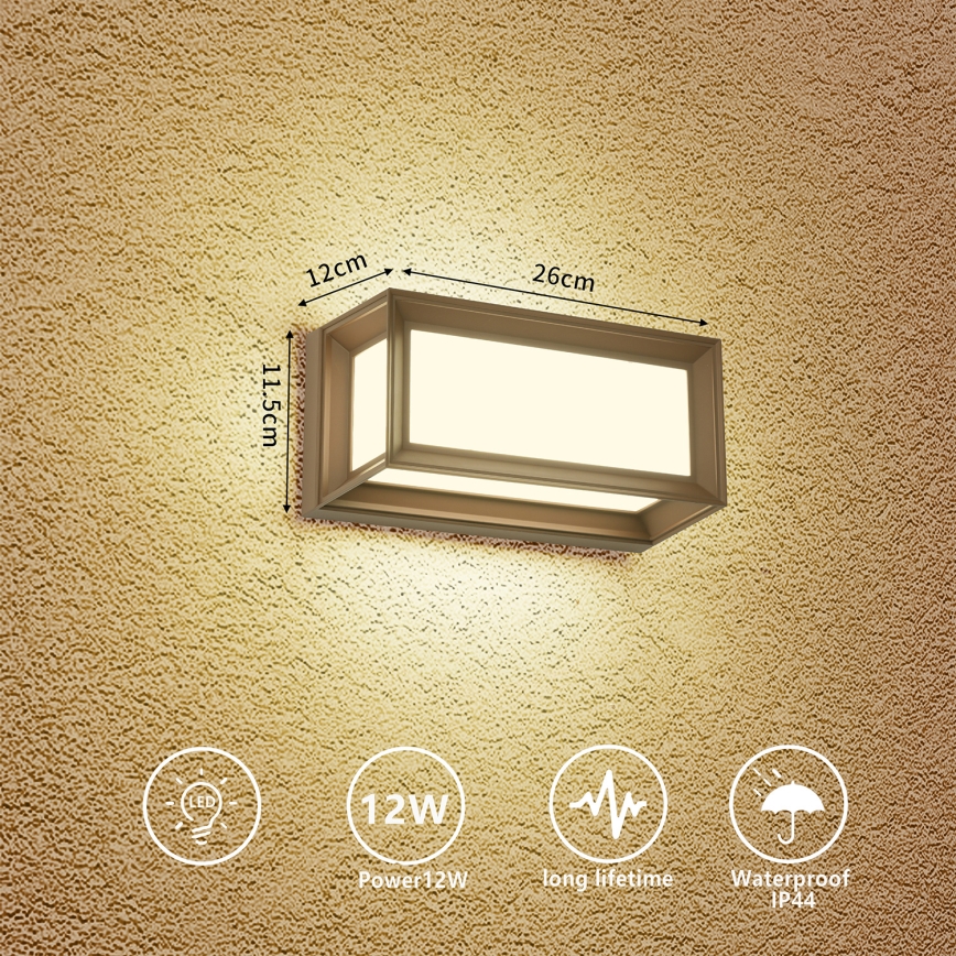 Brilagi - PARKER LED Outdoor Wall Light LED/12W/230V Brown IP44