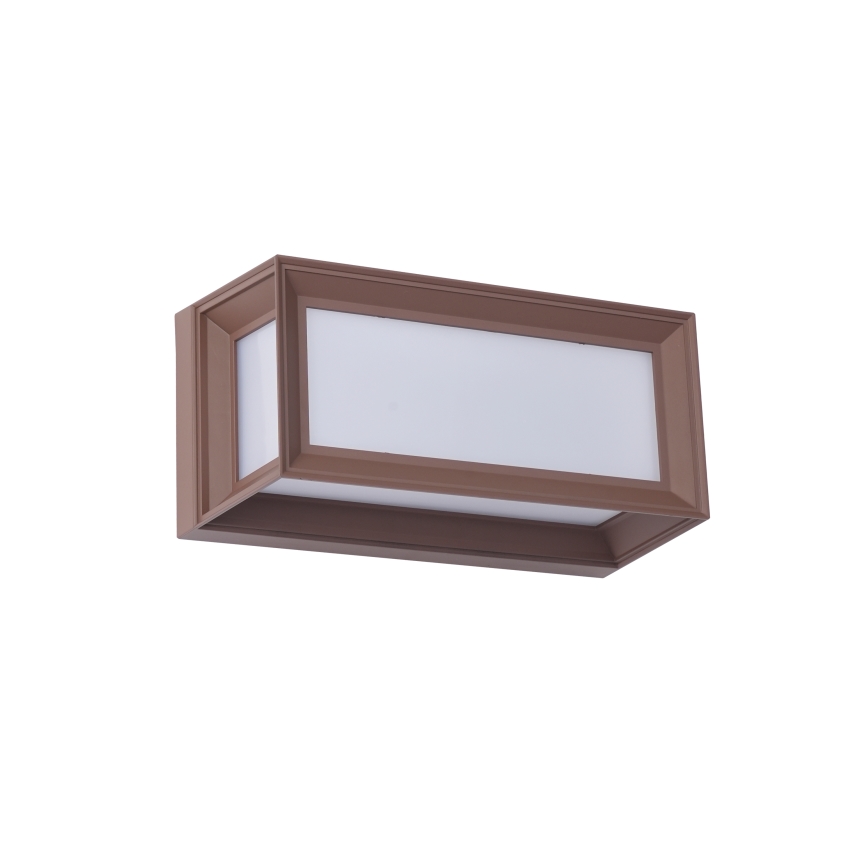 Brilagi - PARKER LED/12W/230V Outdoor Wall Light with Sensor, Brown, IP44