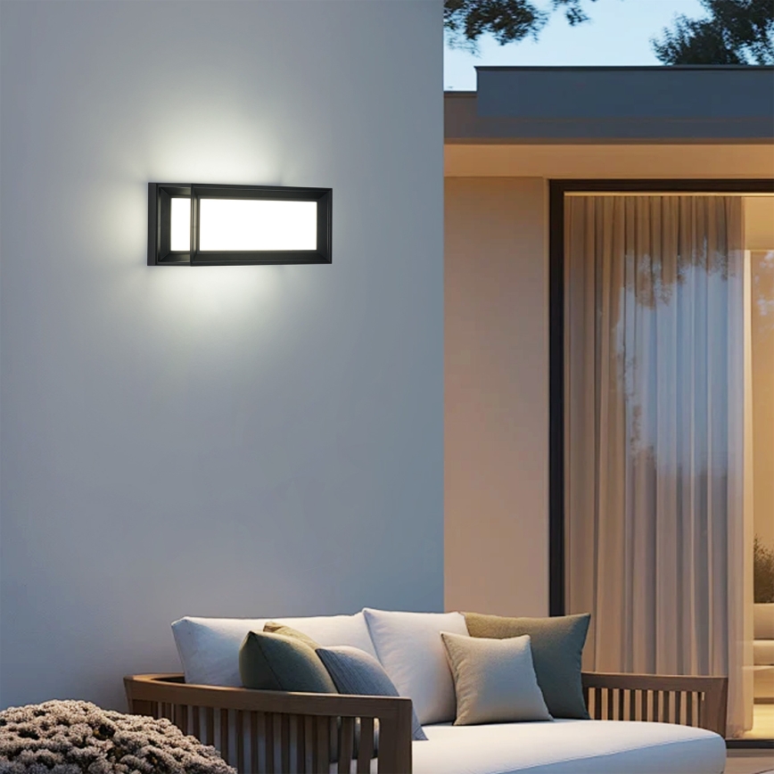 Brilagi - LED Outdoor Wall Light with Sensor PARKER LED/12W/230V black IP44