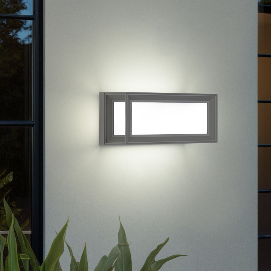 Brilagi - PARKER LED Outdoor Wall Light with Sensor, 12W/230V, Grey, IP44