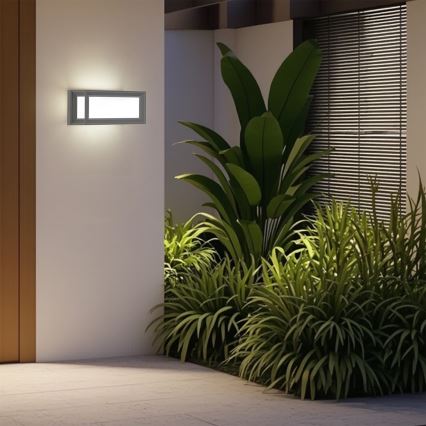 Brilagi - PARKER LED Outdoor Wall Light with Sensor, 12W/230V, Grey, IP44
