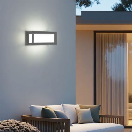 Brilagi - PARKER LED Outdoor Wall Light with Sensor, 12W/230V, Grey, IP44
