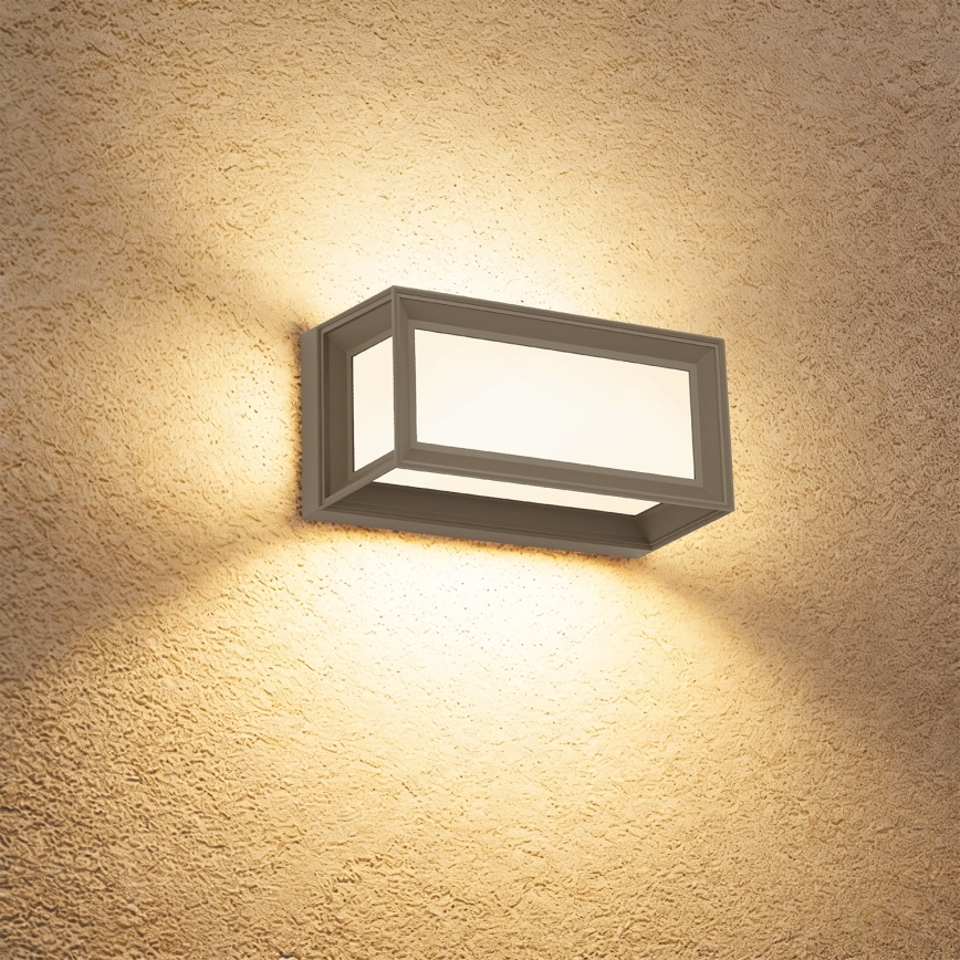 Brilagi - PARKER LED Outdoor Wall Light with Sensor, 12W/230V, Grey, IP44