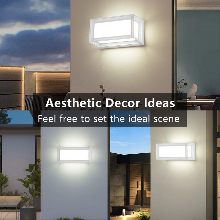 Brilagi - PARKER LED Outdoor Wall Light with Sensor, 12W/230V, White, IP44
