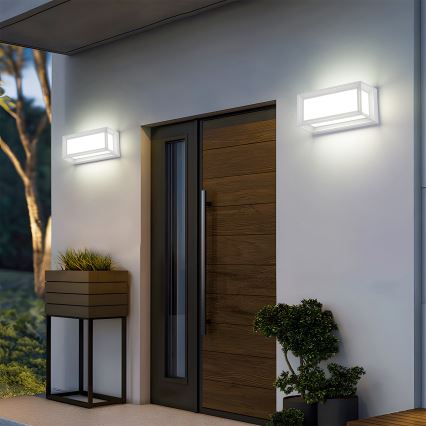 Brilagi - PARKER LED Outdoor Wall Light with Sensor, 12W/230V, White, IP44