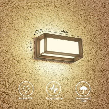 Brilagi - PARKER Outdoor Wall Light 1xE27/60W/230V Brown IP44