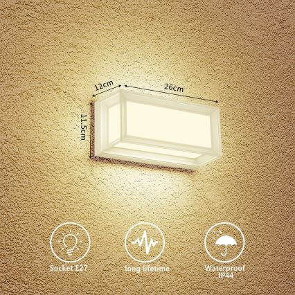 Brilagi - PARKER Outdoor Wall Light 1xE27/60W/230V White IP44