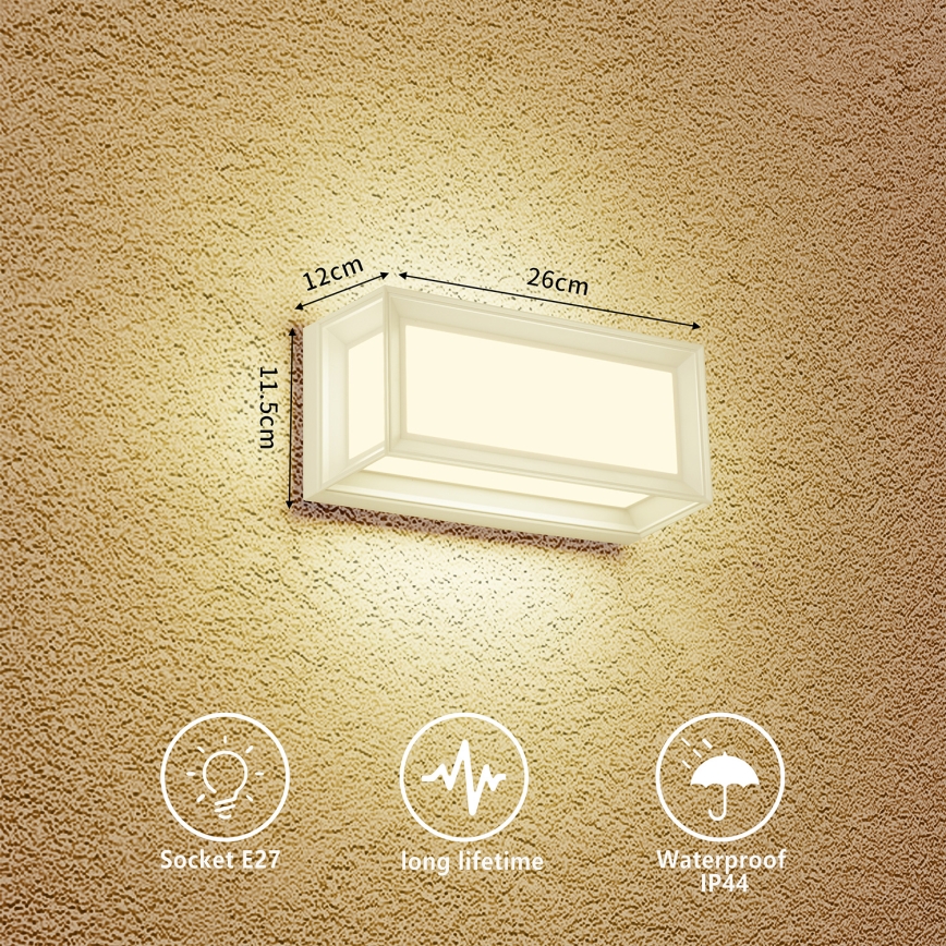 Brilagi - PARKER Outdoor Wall Light 1xE27/60W/230V White IP44