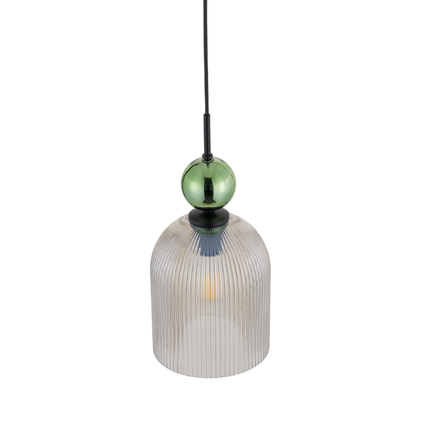 BRILAGI - Pendant lamp on cable OLIVIA 1xE27/15W/230V black/ green/smoky beige