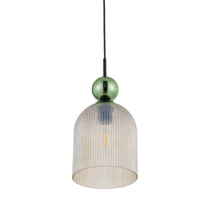BRILAGI - Pendant lamp on cable OLIVIA 1xE27/15W/230V black/ green/smoky beige